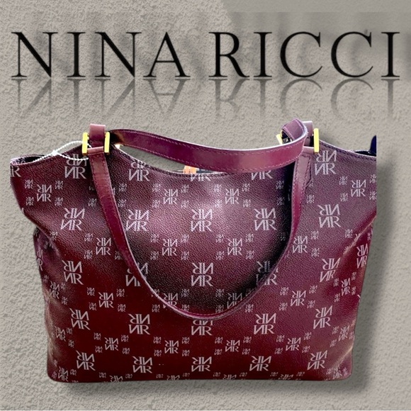 Vintage Nina Ricci burgundy leather purse EUC - Picture 1 of 10